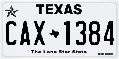 TX license plate CAX1384