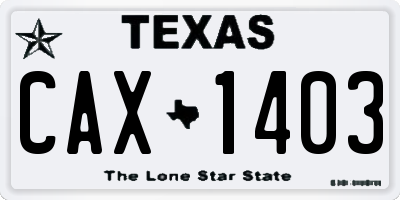 TX license plate CAX1403