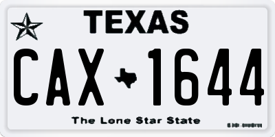 TX license plate CAX1644