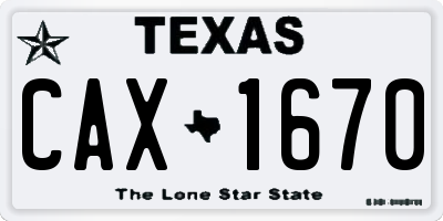 TX license plate CAX1670
