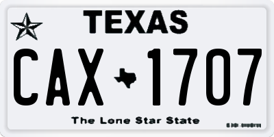 TX license plate CAX1707
