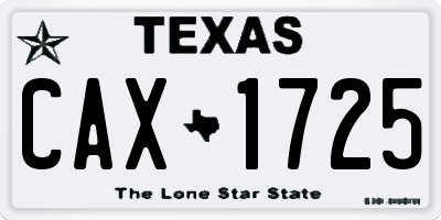 TX license plate CAX1725