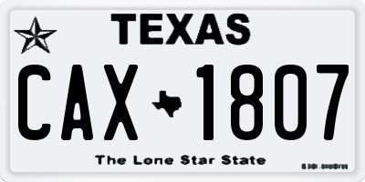 TX license plate CAX1807
