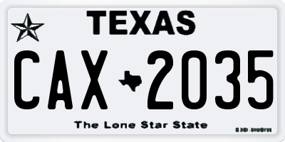 TX license plate CAX2035