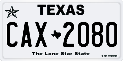 TX license plate CAX2080