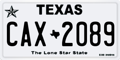 TX license plate CAX2089
