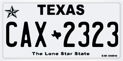 TX license plate CAX2323