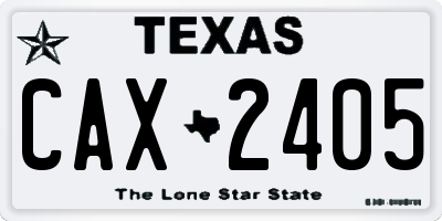 TX license plate CAX2405