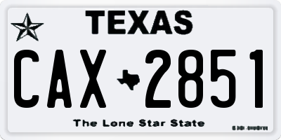 TX license plate CAX2851