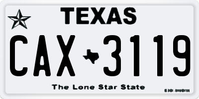 TX license plate CAX3119