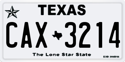 TX license plate CAX3214