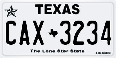 TX license plate CAX3234