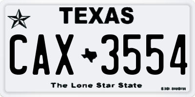 TX license plate CAX3554