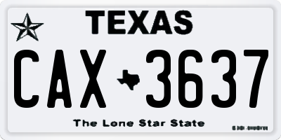 TX license plate CAX3637