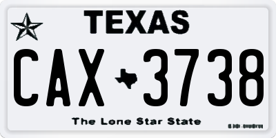 TX license plate CAX3738