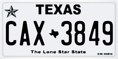 TX license plate CAX3849