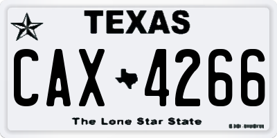 TX license plate CAX4266