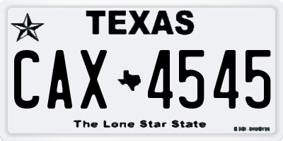 TX license plate CAX4545
