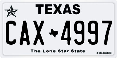 TX license plate CAX4997