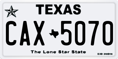 TX license plate CAX5070