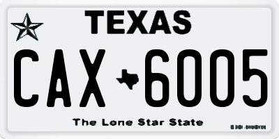 TX license plate CAX6005