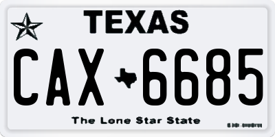 TX license plate CAX6685