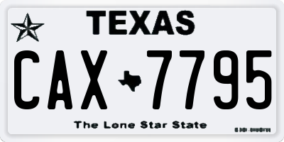 TX license plate CAX7795