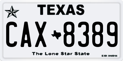 TX license plate CAX8389