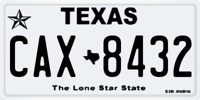 TX license plate CAX8432