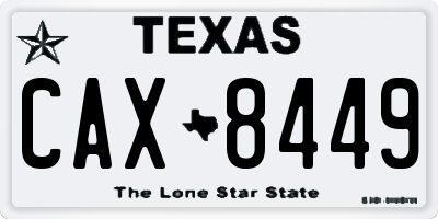 TX license plate CAX8449
