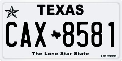 TX license plate CAX8581