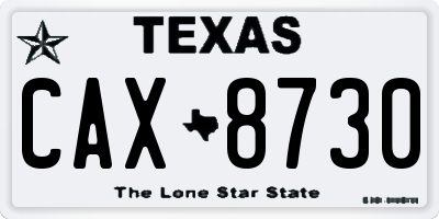 TX license plate CAX8730