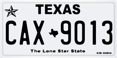 TX license plate CAX9013