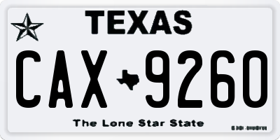 TX license plate CAX9260