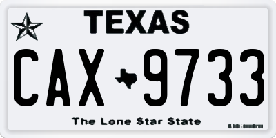 TX license plate CAX9733