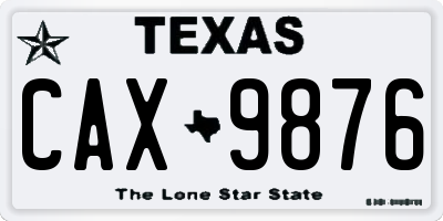 TX license plate CAX9876