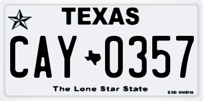 TX license plate CAY0357