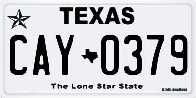 TX license plate CAY0379