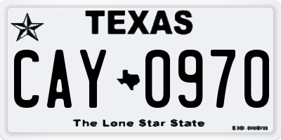 TX license plate CAY0970