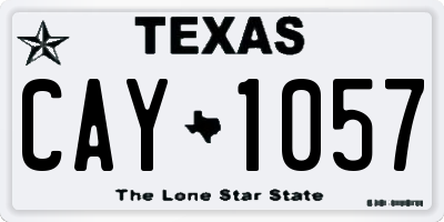 TX license plate CAY1057