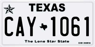 TX license plate CAY1061