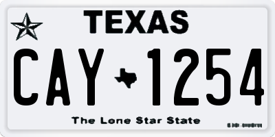 TX license plate CAY1254