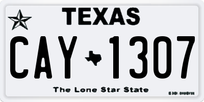 TX license plate CAY1307