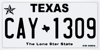 TX license plate CAY1309