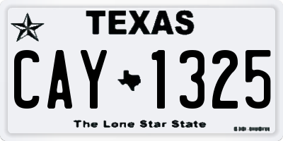 TX license plate CAY1325