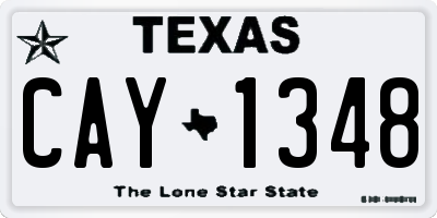 TX license plate CAY1348