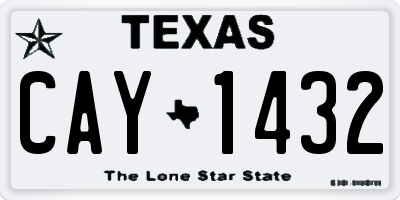 TX license plate CAY1432