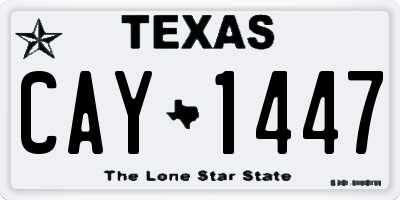 TX license plate CAY1447
