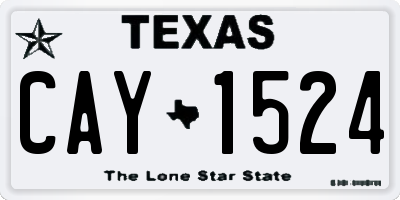 TX license plate CAY1524