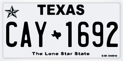 TX license plate CAY1692